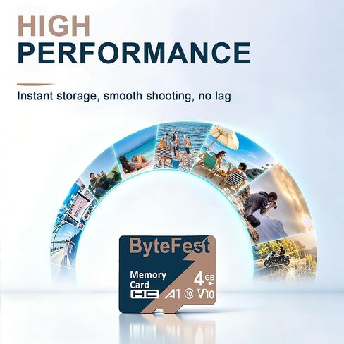 TF Card 4GB with Adapter，Class 10 UHS-I U1 A1 C10 V10 High Speed，FHD Video, Flash Memory Card for Camera/Monitor/Gaming Console/Drone/Dash Cam/Android Phone/Tablet in Saudi Arabia