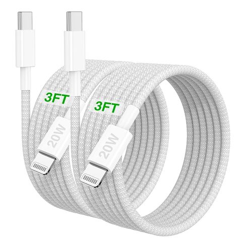 USB C to Lightning Cable for iPhone14/13/12 Fast Charger Cord 6FT+10FT [Apple MFi Certified],2Pack 20W New Braided iPhone Charger Fast Charging Apple Charging Cord for iPhone14 13 12 11 Pro Max in Kuwait