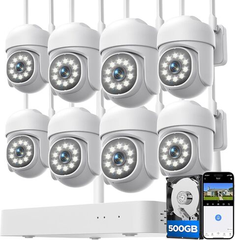 CAMCAMP Wireless Security Camera System 8 PTZ Home Security Cameras in Saudi Arabia