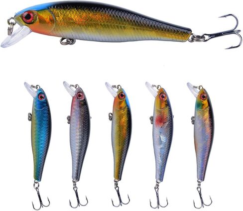 1pc Japan Hot Model Sinking Minnow Fishing Lures 3.35inch 9.2G Jerkbait with 3D Eyes & Sharp Treble Hooks, Lifelike Skin Artificial Bait for Saltwater & Freshwater in Saudi Arabia