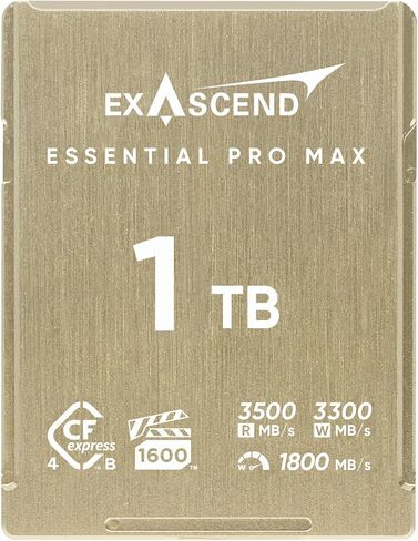 Exascend Essential Pro Max CFexpress 4.0 Type B Memory Card, Max. Read 3500 MB/s, VPG1600-Certified (1, TB) in Kuwait