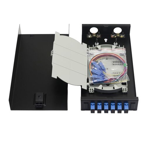 6 Duplex 12 Port Wall Mount Fiber Enclosure - SC-UPC SM Kit, 1.2m Pigtails in Kuwait