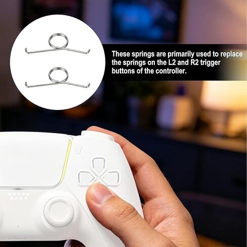 10 Pack L2 R2 Trigger Button Replacement Springs, Bulk Stainless Steel Metal Spring Repair Parts, Fix Worn Loose Trigger Axis for Playstation 5 Controller, Game Shop Wholesale Spare Accessories in Kuwait