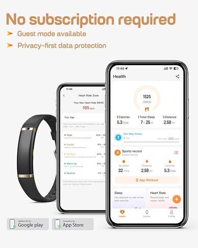 FITVII Screenless Fitness Tracker for Women Men, Health & Fitness Wearable in Kuwait