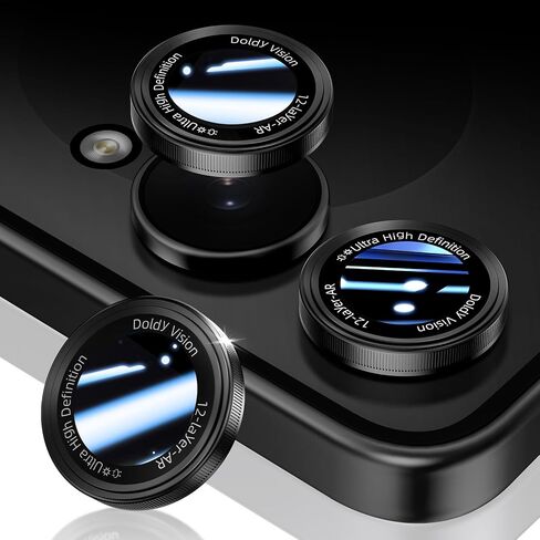 HelloDeere for Samsung Galaxy S26 Ultra Camera Lens Protector, Military-Grade 9H+ Tempered Glass with AR Optical Tech HD Anti-Glare Anti-Scratch Metal Individual Ring Easy Install Case Friendly, Black in Saudi Arabia