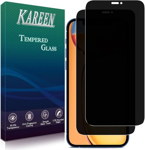KAREEN 2 Pack Privacy Screen Protector For iPhone 12, 12 Pro 6.1 Inch in Kuwait