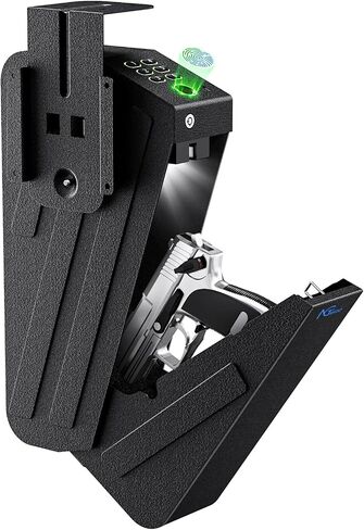 NGTeco Biometric Gun Safe for Handgun - Hidden Pistol/Handgun Safe, Fingerprint Gun Safe with Passcode & Backup Key, Secure Steel Drop-Down Mounted Hidden Gun Storage in Kuwait