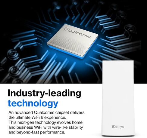 Linksys Atlas WiFi 6 Router Home WiFi Mesh System, Dual-Band, 2,000 Sq. ft Coverage, 25+ Devices, Speeds up to (AX3000) 3.0Gbps - MX2000 1-Pack,White in Kuwait