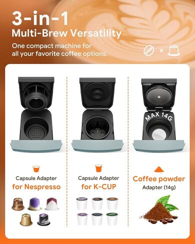 i Cafilas 3-in-1 Espresso Machine Compatible with Nespresso, K-Cup & Ground in Kuwait