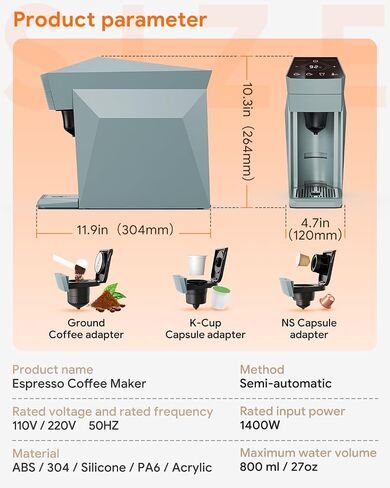 i Cafilas 3-in-1 Espresso Machine Compatible with Nespresso, K-Cup & Ground in Kuwait