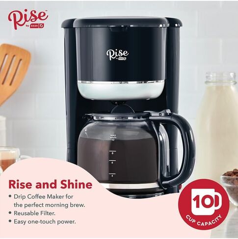 Rise by Dash 10 Cups Black Coffee Maker in Saudi Arabia