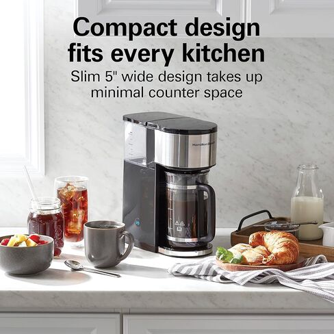 Hamilton Beach Home Barista 7-in-1 Small Coffee Maker with Seven Ways to Brew, 6 Cup Carafe, Drip, Single Serve, French Press, Pour Over, Cold Brew, Easy-Fill Reservoir, Black (46251) in Kuwait