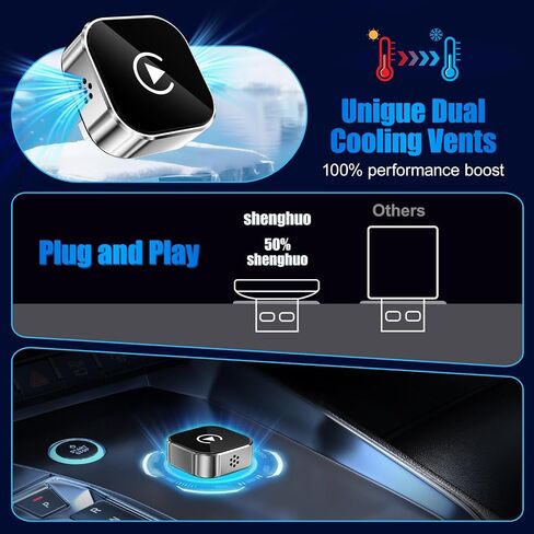 2026 Wireless Car Adapter - Universal Smart Screen Converter, USB-C/Type-C,Plug & Play, Zero Delay Needs Built-in Vehicle System (Silver) in Saudi Arabia