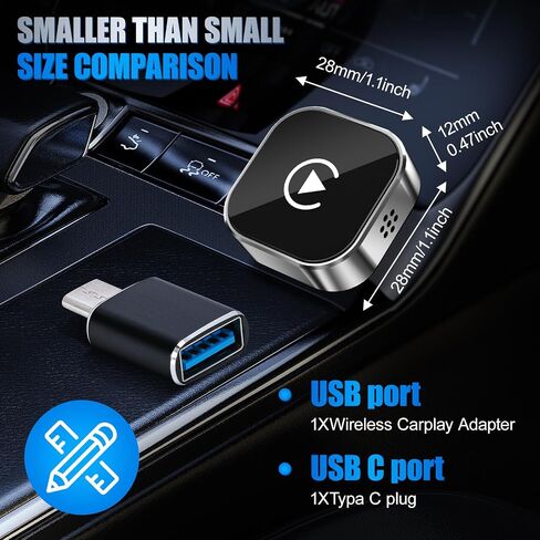 2026 Wireless Car Adapter - Universal Smart Screen Converter, USB-C/Type-C,Plug & Play, Zero Delay Needs Built-in Vehicle System (Silver) in Saudi Arabia