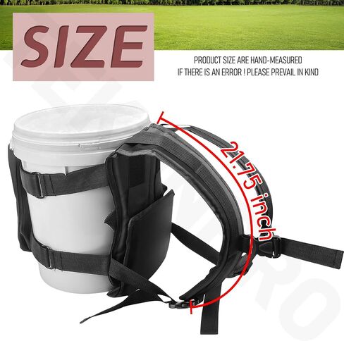 Backpack for 5 Gallon Buckets for Fishing, Apple Picking, Hunting - Universal Bucket Organizer with Pocket, Equipped with Adjustable Straps, Black in Kuwait