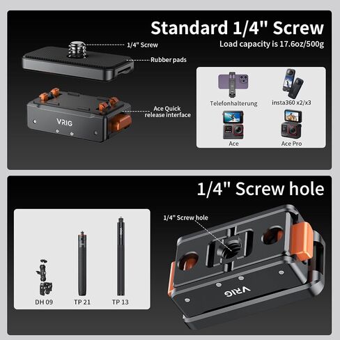 VRIG AC07 Magnetic Quick-Release Mount for Insta360 Ace Pro 2, X6, X5, X4 in Saudi Arabia