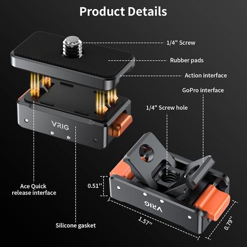 VRIG AC07 Magnetic Quick-Release Mount for Insta360 Ace Pro 2, X6, X5, X4 in Saudi Arabia