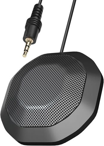 Walfront Gaming Omnidirectional Desktop Microphone for PC Laptop with 3.5mm Jack, Plug and Play Mini Computer Mic for Business Conference Recording in Saudi Arabia