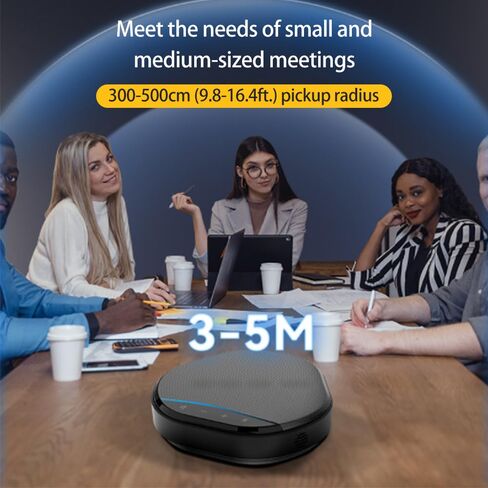 Universal Computer Mic Kit with Speakerphone,USB Plug and Play,5m 360° Sound Pickup,2 AI Mics,Noise Cancellation,16 Level Volume in Saudi Arabia