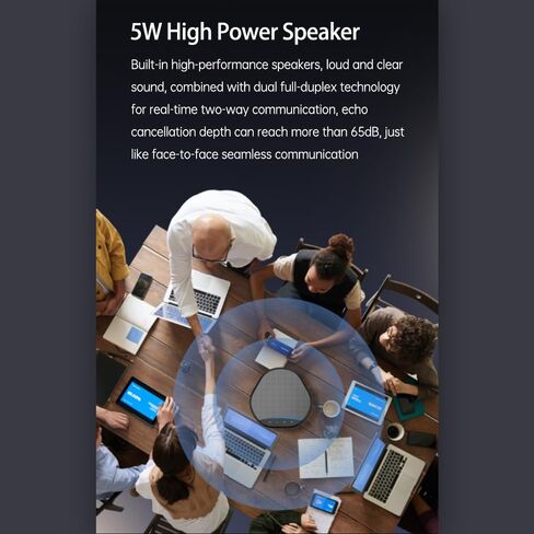 Universal Computer Mic Kit with Speakerphone,USB Plug and Play,5m 360° Sound Pickup,2 AI Mics,Noise Cancellation,16 Level Volume in Saudi Arabia