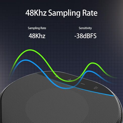 Universal Computer Mic Kit with Speakerphone,USB Plug and Play,5m 360° Sound Pickup,2 AI Mics,Noise Cancellation,16 Level Volume in Saudi Arabia