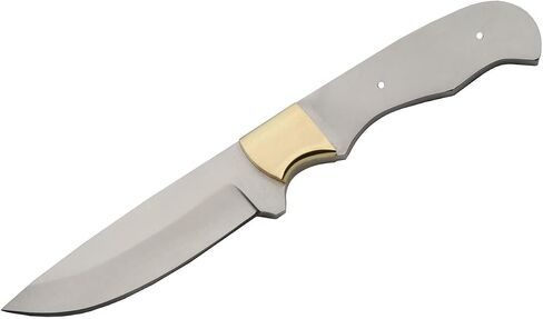 SZCO Supplies 8.25" Full Tang Straight Point Blade Blank Knife for Men - DIY Fixed Blade Knife with Sheath, Stainless Steel Blade Blank with Brass Bolster – in Saudi Arabia