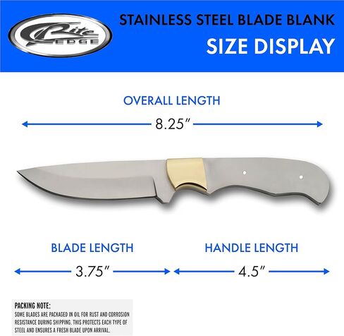 SZCO Supplies 8.25" Full Tang Straight Point Blade Blank Knife for Men - DIY Fixed Blade Knife with Sheath, Stainless Steel Blade Blank with Brass Bolster – in Saudi Arabia