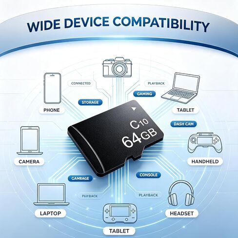 64GB MicroSD Class 10 Flash Memory TF Card in Kuwait