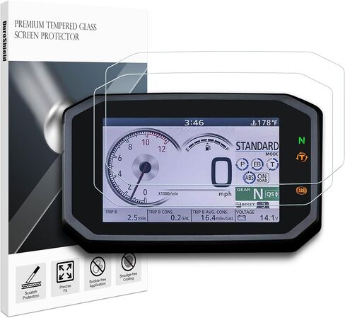 Tempered Glass Screen Protector for 2023 2024 Honda XL750 Transalp Motorcycle 5-Inch Instrument Display Anti Fingerprint 9H+ Hardness with Aluminum Reinforcement [2 Pack] (Clear) in Saudi Arabia