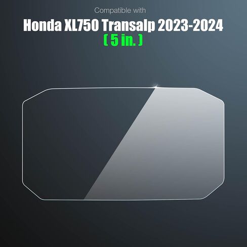 Tempered Glass Screen Protector for 2023 2024 Honda XL750 Transalp Motorcycle 5-Inch Instrument Display Anti Fingerprint 9H+ Hardness with Aluminum Reinforcement [2 Pack] (Clear) in Saudi Arabia