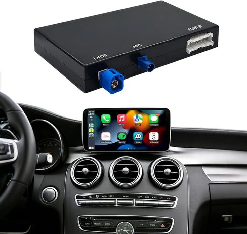 Wireless Carplay Retrofit Kit Decoder Module for Mercedes Benz NTG4.5/4.7 B/C/E/GLK/ML/CLA/GLA/CLS/SLK 2012-2015,AUX Required, Support Wireless Android Auto, Reverse Camera, Original Car OEM Control in Saudi Arabia