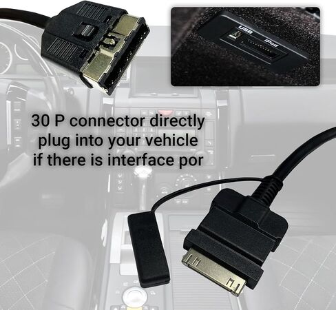 Car Aux Cable Audio Adapter Interface for Pod Pad 4 30 Pin Connector Fit for Selected Models of Range Rover Jaguar (A) in Saudi Arabia