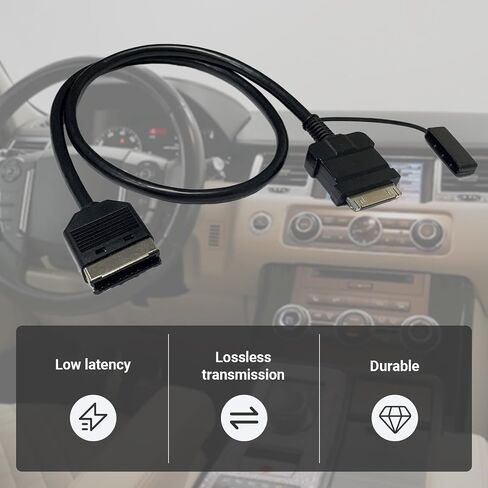 Car Aux Cable Audio Adapter Interface for Pod Pad 4 30 Pin Connector Fit for Selected Models of Range Rover Jaguar (A) in Saudi Arabia