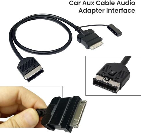 Car Aux Cable Audio Adapter Interface for Pod Pad 4 30 Pin Connector Fit for Selected Models of Range Rover Jaguar (A) in Saudi Arabia