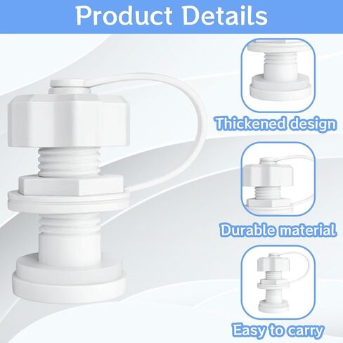 Cooler Drain Plug Replacement Kit, 1.97 Inch Length, Fits Approx. 0.71 Inch Drain Opening, Universal Drain Plug with Gasket & Nut, Easy Install for Most Coolers with Standard Drain Port in Saudi Arabia