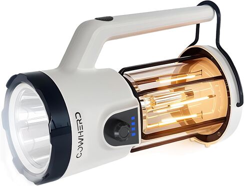 Rechargeable Flashlight Lantern 2-in-1 LED Handheld Flashlight with Lantern and Spotlight Modes - Perfect for Power Outages, Camping, Hiking, Emergency, and Home Use in Saudi Arabia