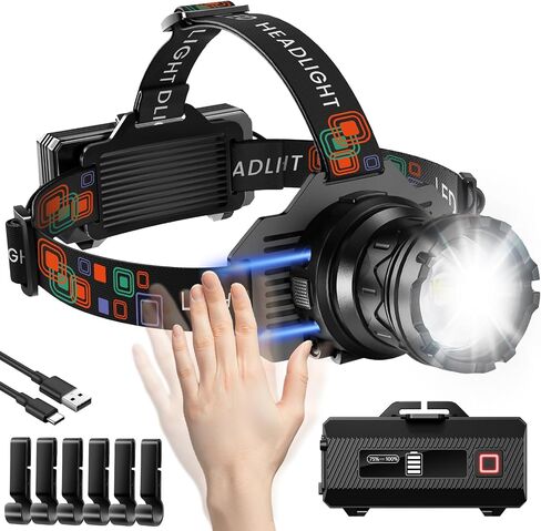 INECOKS Headlamp Rechargeable, 3000LM Super Bright Head Lamp for Adults in Kuwait