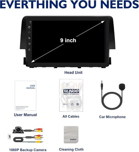 Upgrade 8 Core 6G+64G Android 14 Car Radio for Honda Civic 2016-2021 in Kuwait