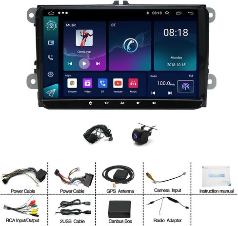 PHEZEN 9 inch Touchscreen Car Stereo Fit for VW Beetle 2011-2015, Android 13 Double Din Car Radio with Carplay & Android Auto in-Dash Navigation BT Mirror Link WiFi Backup Camera 2+32G in Kuwait