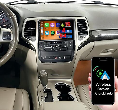 4+64G 9'' Android 15 Car Stereo for Jeep Grand Cherokee 2008-2013 in Kuwait