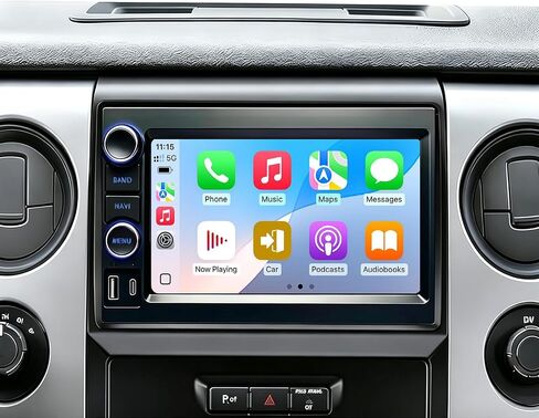 Double Din Car Radio Upgrade Wireless Apple CarPlay & Android Auto for Ford F150 2004-2008, Ford F250 2008-2016, Fusion 2005-2007, Focus 2005-2007, 7 Inch, 8Core,GPS Navigation, Supports Netflix in Saudi Arabia