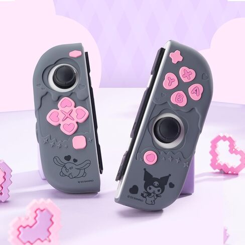 Kuitmor Silicone Protective Shell Compatible with Joy con of Switch 2017/OLED, Soft Silicone Cover Case, Anti-Scratch Protective Case for Switch 1/OLED Controllers (Black Kuromi) in Saudi Arabia