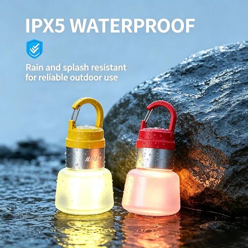 Rechargeable Camping Light Lantern Outdoor Tent Light with Clip Hook 2Packs in Kuwait