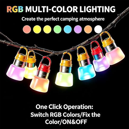 Rechargeable Camping Light Lantern Outdoor Tent Light with Clip Hook 2Packs in Kuwait