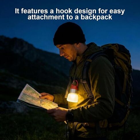 Rechargeable Camping Light Lantern Outdoor Tent Light with Clip Hook 2Packs in Kuwait