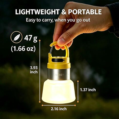 Rechargeable Camping Light Lantern Outdoor Tent Light with Clip Hook 2Packs in Kuwait