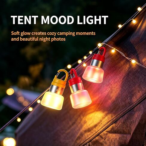 Rechargeable Camping Light Lantern Outdoor Tent Light with Clip Hook 2Packs in Kuwait