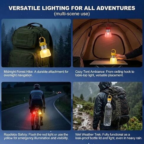 Rechargeable Camping Light Lantern Outdoor Tent Light with Clip Hook 2Packs in Kuwait
