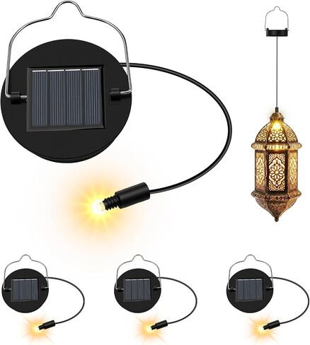 4 Pack Solar Light Replacement Tops with AA 600mAh Rechargeable Battery, Waterproof Solar Lantern Parts for Outdoor Hanging Lanterns, Garden, Patio, Yard Christmas Decor in Kuwait