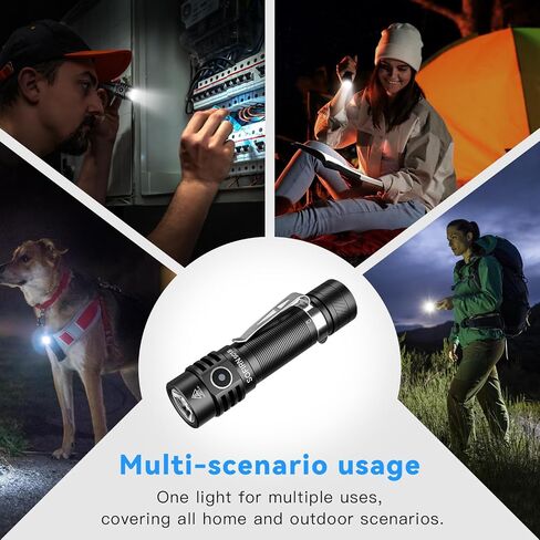 sofirn SC18 Rechargeable Flashlight 1800 High Lumens, Super Bright EDC Pocket Light with USB-C Charging, IP68 Waterproof Handheld Flashlight for Camping, Hiking, Dog Walking & Emergency in Kuwait